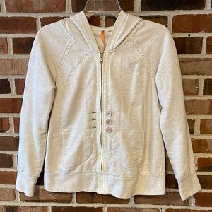 Anthropologie Saturday Sunday Cream Zip Up Hoodie Medium